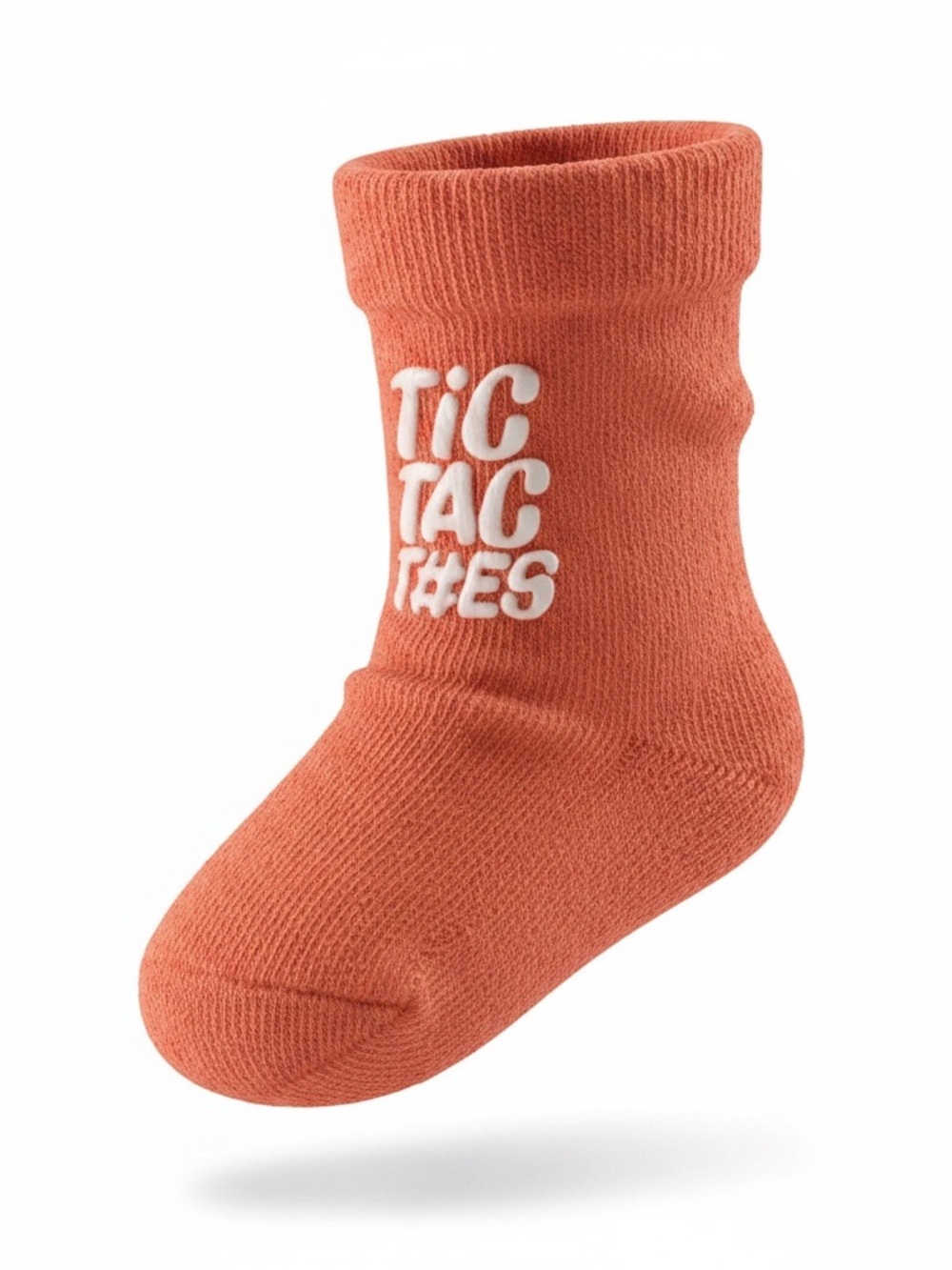 Tic Tac Toes Kids Coral Orange Socks